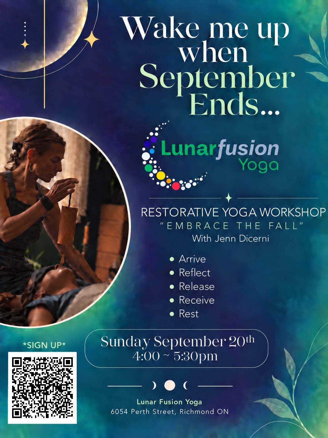 Embrace the Fall at Lunar Fusion Yoga, Sunday, September 20th