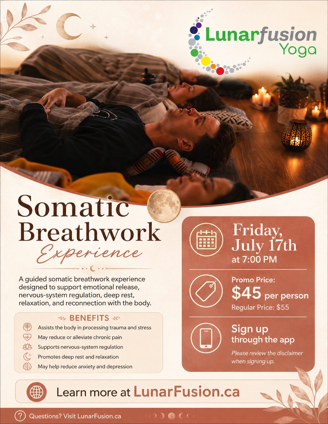 Somatic Breathwork Experience — Friday July 17th at 7:00 PM, Lunar Fusion Yoga
